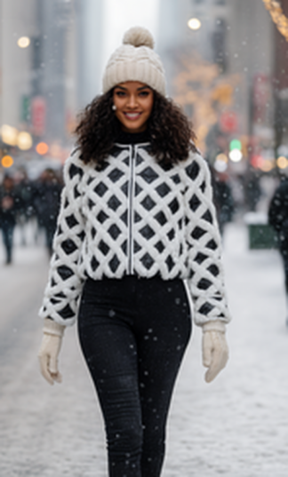 White Mink and Leather Jacket