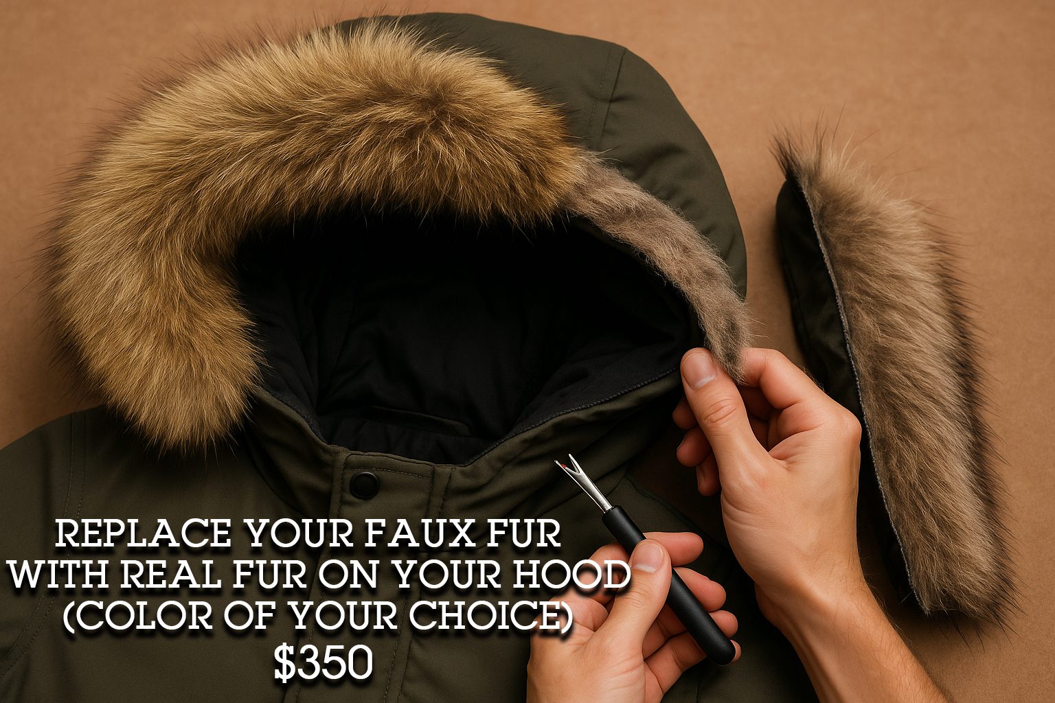 Replace Faux Fur with Real Fur