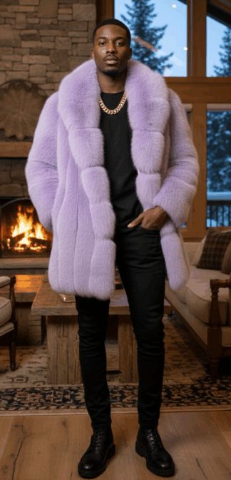 Men's Lavender Fox Coat