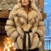 Crystal Cross Fox Jacket W/ Belt – Marc Kaufman Furs