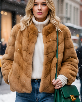 Whiskey Directional Mink Jacket-556a-4943-9da3-dc766af77360