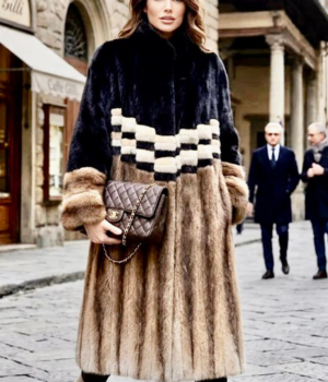 Full Length Black Brown White Mink Coat – Marc Kaufman Furs