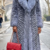 Full Length Silver Fox Chevron Coat – Marc Kaufman Furs