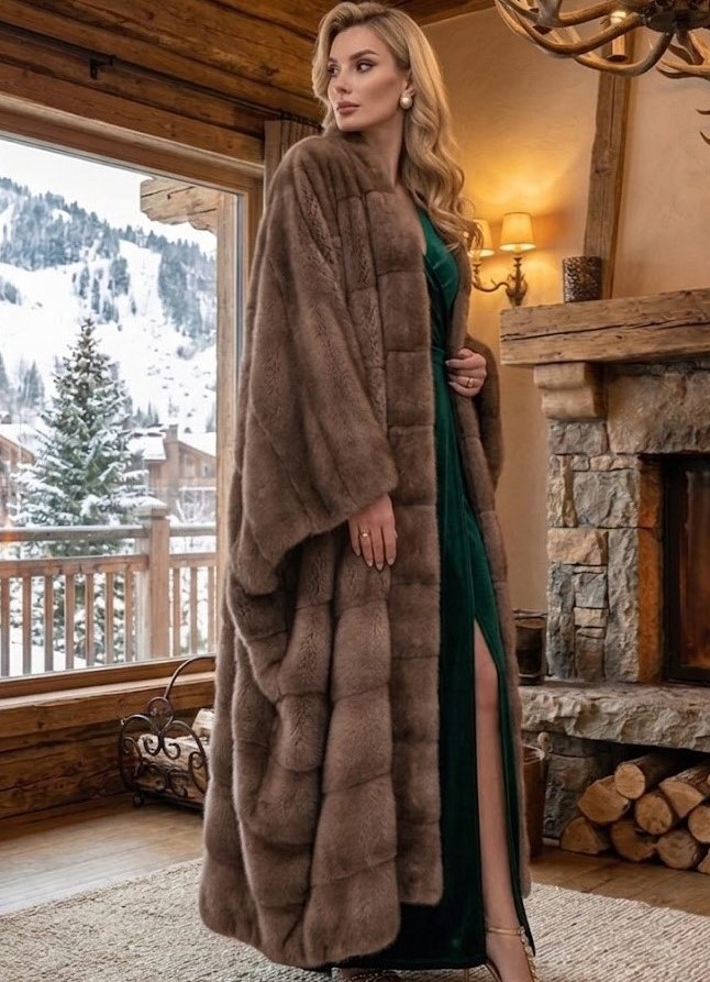 Demi Full Length Mink Coat Cape 7644 – MARC KAUFMAN FURS