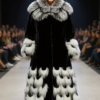 Full Length Mink Coat Black Mink White Fox Collar and Border – Marc Kaufman Furs