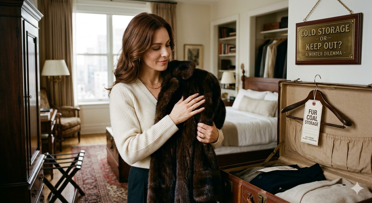 Professional fur cleaning process by a master furrier using anti-bacterial agents for luxury garment restoration in New York.