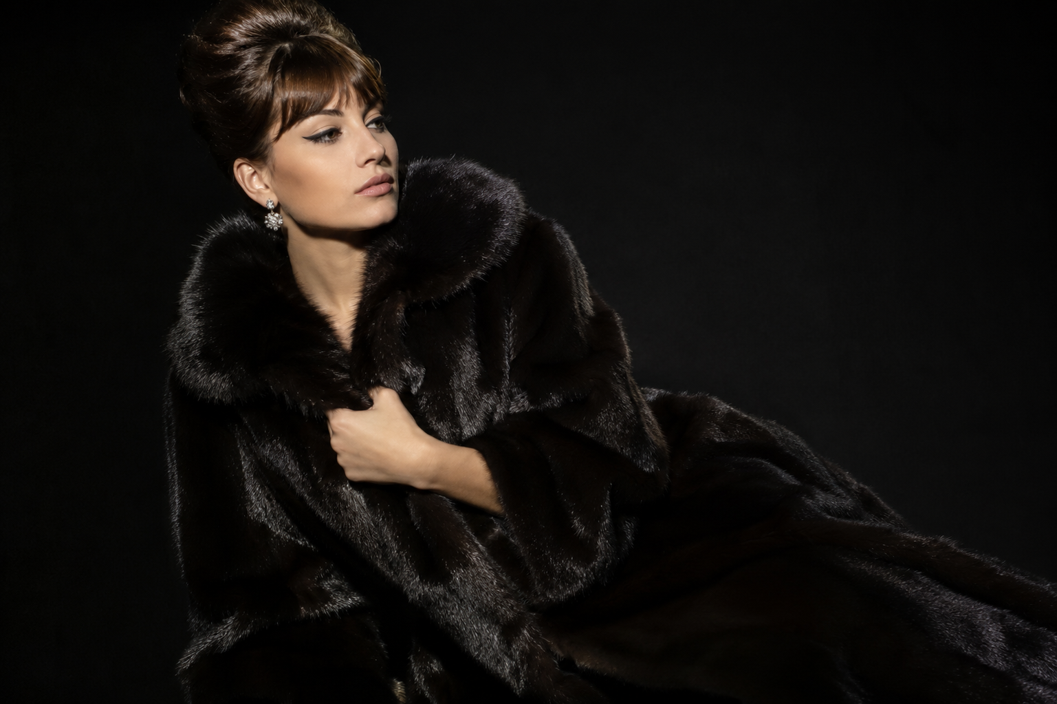 Full length natural black Blackglama mink coat with liquid sheen - what is Blackglama mink, Marc Kaufman Furs NYC